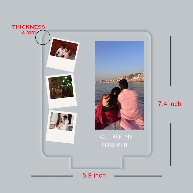 You are My Forever Quote Personalized with Photos | Acrylic UV Printed Lamp with 7 Color Changing Light Gift for Anniversary, Valentines Day, Birthday